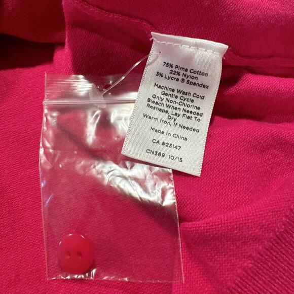 NWT Talbots Cardigan Sweater 3/4 Sleeve Cottage Preppy Y2K Retro Button Pink X - Picture 4 of 5